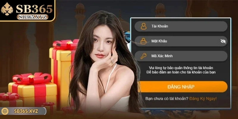 Giao diện đăng nhập SB365 thân thiện, thao tác dễ dàng cho mọi người dùng